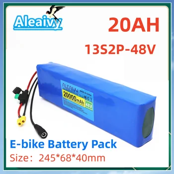 E-dviračio akumuliatorių paketas 48v 20Ah 18650 ličio jonų baterijų paketas 13S2P dviračių konvertavimo rinkinys Bafang1000w ir 54.6V 2A įkroviklis + XT60 kištukas