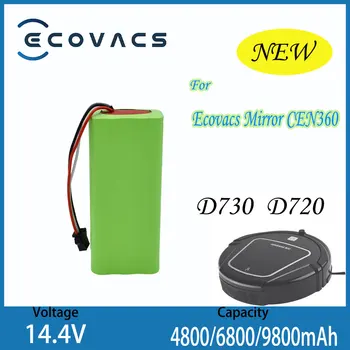 Ecovacs 1-2 Pack 14.4V 4800/6800/9800mAh NI-MH akumuliatorius skirtas D730 D720 Ecovacs veidrodžio CEN360 roboto dulkių siurblio dalims