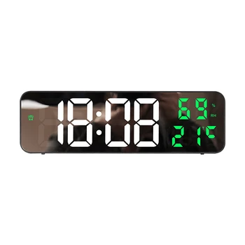 Elektroninis žadintuvas Veidrodis Didelis ekranas Skaitmeninis LED sieninis laikrodis Data Laikas Temperatūra Drėgmė Ekranas Stalinis stalviršis Slient laikrodis
