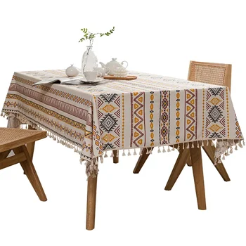 Etninio stiliaus pietūs stovyklavimo kilimėliai vandeniui ir aliejui atspari medvilnė lininė spausdinta arbata