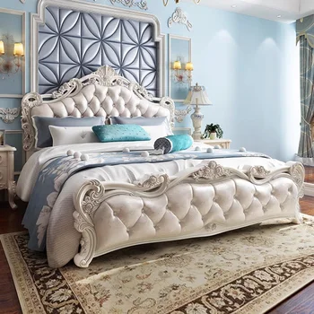 European Queen Size Bed Multifonction Organizer Lounge Bedroom Bed Modern Luxury Cama Elastica Pula Pula Namų baldai