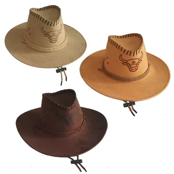 Fashion Western Cowboy Hat Casual Wide Brim Hat Warm for Street Stsigning