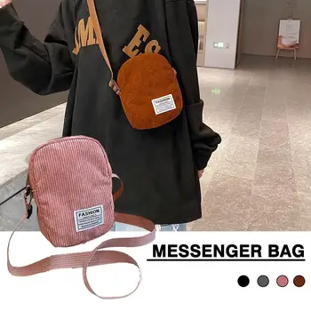 Fashion Women Corduroy Crossbody Messenger Bag Casual Purse Cell Wallet Shoulder Mini Shopping Crossbody Bag Tote Telefonas A6B1