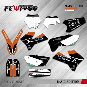 FEWFUSS for KTM EXC 125 200 250 300 400 450 525 EXC 2005 2006 2007 Full Graphics Decals Lipdukų rinkinys Pasirinktinio numerio pavadinimas