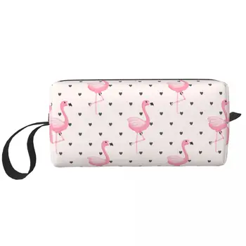 Flamingo Bird Animal Pink Makiažo maišeliai Tualeto reikmenys Kosmetikos krepšys Stilingas kelioninis makiažas Organizatoriaus dėklas
