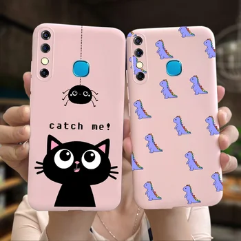 For Infinix Hot 8 Case X650C X650B X650D Cute Cat Dinosaur Pattern Back Cover for Infinix Hot8 Luxury Sikilly Slim Soft Housing
