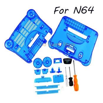 For N64 Full Set Transparent Replacement Plastic Case for N64 Nintendo 64 Housing Shell Case with Button Screwdriver