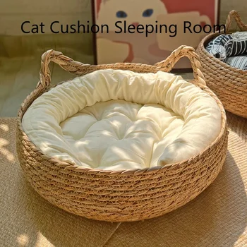 Four Seasons Cat Lova Austi nuimami apmušalai Miegamasis namas Katės įbrėžimo grindys Rotango plaunamos katės Naminių gyvūnėlių produktai Priedai