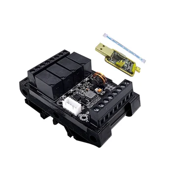 FX1N-10MR PLC pramoninė valdymo plokštė + korpusas + USB TTL kabelis PLC modulis Analoginis įvesties / išvesties programuojamas delsos relės modulis