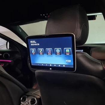 Galinės sėdynės pramogos Mercedes-Benz Visų modelių automobilių televizorių ekranai Android 12.0 sistemos galvos atramos monitorius su Wifi Bluetooth