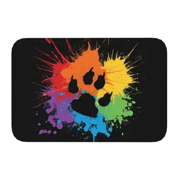 Gay Bear Paw Pride Doormat Neslidus įėjimas Virtuvė Vonios grindys Durų kilimėliai LGBT Rainbow Pride Flag Tualeto kilimas Įėjimo kilimas