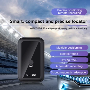 GF22 mini GPS ieškiklis Transporto priemonių sekiklis Automobilio signalizacijos vietos sekimas Realaus laiko magnetinio sekimo įrenginys Nešiojamas GPS per palydovą