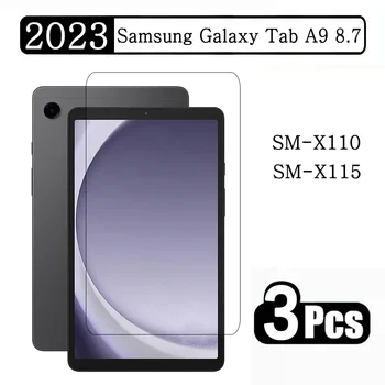 grūdintas stiklas, skirtas Samsung Galaxy Tab A9 8.7 2023 SM-X110 SM-X115 X110 X115 X117 Viso aprėpties ekrano apsauga planšetinio kompiuterio plėvelė