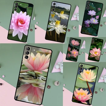 Gėlių lotoso minkšto dėklo dangtelis, skirtas Samsung Galaxy S23 Ultra S22 S21 S20 FE S8 S9 S10 Note 20 Note 10 Plus