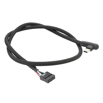 H4GA ekranuotas USB 9Pin į TypeC adapterio kabelis, užtikrinantis didesnį duomenų perdavimo greitį