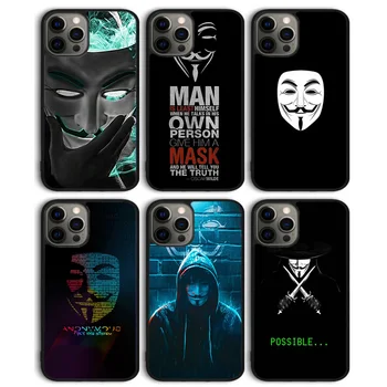Hacker Anonymous Phone Case Galinis dangtelis, skirtas iPhone 15 SE2020 14 13 Pro Max 12 Mini X XR XS Max 6 7 8 Plus 11 Pro Max Coque