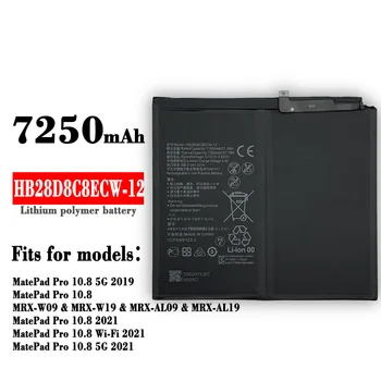 HB28D8C8ECW-12 Pakaitinė baterija Huawei MatePad Pro 10.8 5G 2019/2021 BAH3-W59 W09 AL00 planšetinio kompiuterio baterija + nemokami įrankiai