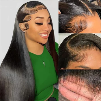 HD Skaidrus 13x4/13x6 Tiesus nėrinių priekinis perukas 4x4 nėrinių užsegimo perukas Brazilijos 360 žmogaus plaukų nėrinių priekiniai perukai juodaodėms moterims