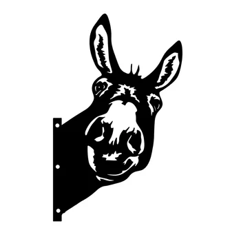HelloYoung Vintage Donkey Head Iron Silhouette Wall Art Decoration for Garden Party Decor Add a Cute Farmhouse Touch
