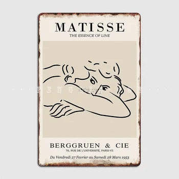 Henri Matisse linijos piešinys Moteris Essense Of Line Metal Sign Pub Club Bar Classic Poster Alavo ženklo plakatas
