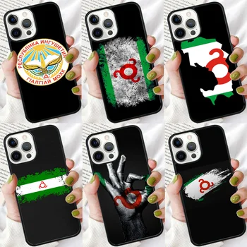 Ingušijos vėliavos telefono dėklas, skirtas iPhone SE2020 15 14 6 7 8 plius XR XS 11 12 13 Pro max Soft Bumper Shell Cover coque