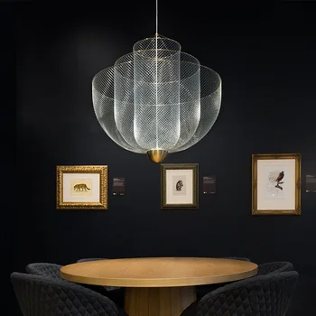 Italija Dizainas Metalo tinklelis Lamparas Šviestuvas Modernus LED mados namų deco audinių parduotuvė Svetainės valgomojo pakabinamas šviestuvas