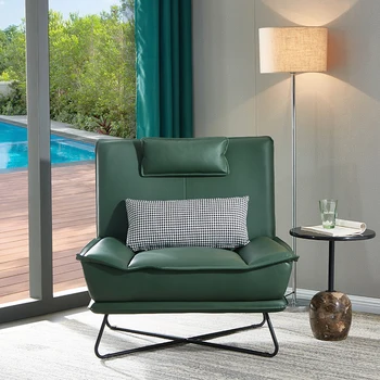 itališko stiliaus minimalistinė svetainė viengulė odinė laisvalaikio sofa kėdė studijų miegamasis balkonas kompiuterio kėdė prabangi tigro kėdė