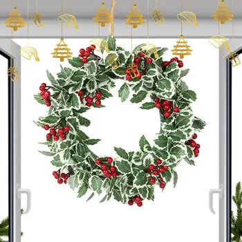 Kalėdinis durų vainikas Lauko durų vainikas rudeniui ir Kalėdoms Kalėdinis ruduo Dirbtinis vainikas Girlianda Dekoracija durims