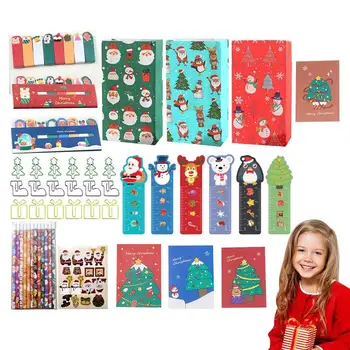 Kalėdinių kanceliarinių prekių dovanų rinkinys Vaikų kanceliarinių prekių dovanų dėžutės rinkinys Kalėdinių kanceliarinių prekių kolekcija darželiui Prizai Birthda