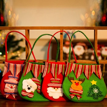 Kalėdinės dekoracijos Animacinis filmas Kalėdų senelis Sniego senis Briedis Dovanų krepšys Linksmas Kalėdų dekoras Vaikų dovanų maišelis Saldainių krepšys Xmas rankinė