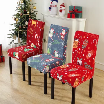 Kalėdinės kėdės užvalkalas Vedybos Kalėdinis valgomojo kėdės užvalkalas Ištempiamas svetainės užvalkalas Namai Viešbutis Restorano sėdynės užvalkalas Kėdės užvalkalas