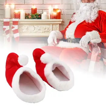 Kalėdinės šlepetės Namų batai moterims Naujovė Neslidžios medinės grindų šlepetės Minkštos šiltos šlepetės Kambariniai batai Naujųjų metų šventei