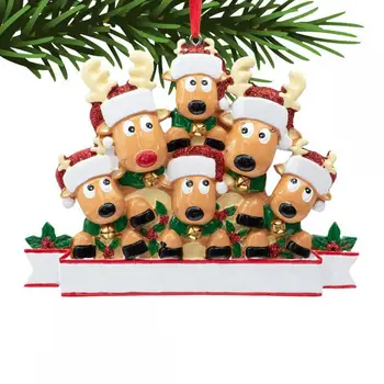 Kalėdų dekoracija Personalizuota Miela šeima Elnių eglutė Kabantis ornamentas Pakabukas Navidad Pagrindinis Briedžių dekoras