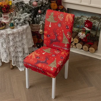 Kalėdų Senelio dovana Restorano elastingas kėdės užvalkalas Kėdės užvalkalas plaunamas kėdės užvalkalas tinka namų kėdės užvalkalui dekoruoti