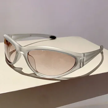 KAMMPT Y2k Punk Vyriški akiniai nuo saulės 2024 Nauji futuristinio stiliaus sportiniai akiniai Madingas prekės ženklo dizaineris UV400 apsauga Dviračių atspalviai