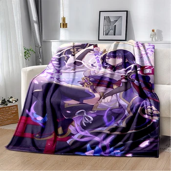 Karštai parduodamos antklodės Genshin Impact antklodė dovanų sofai Kelionės Kempingo namų ūkis Patogi ir praktiška individuali antklodė