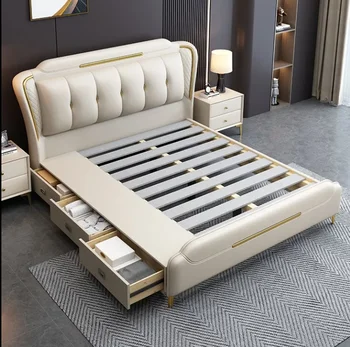 karštas išpardavimas prabangus itališko miegamojo komplektas moderni didelė dvigulė lova