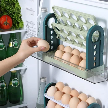 Kiaušinių šaldytuvo dėklas buitiniam lengvam naudojimui Šaldytuvo apverstas kiaušinis Šviežiai laikomas dėklas Laikiklis Kiaušinių laikymo indas Didelė talpa