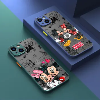 Kieto kompiuterio telefono dėklas, skirtas Apple iPhone SE 13 XS MAX 15 11 6 6S 8 XR 7 12 Mini 13 Mini 14 15 Disney Mickey Mouse Cover Capa Funda