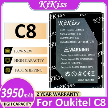 KiKiss baterija Nauja 3950mAh baterija Oukitel C8 C 8 Bateria baterijos + takelis NO
