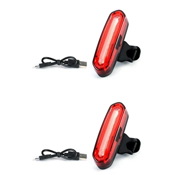  kokybės 2X itin ryškus LED dviračio galinis žibintas, USB įkraunamas dviračio galinis žibintas, IPX6 vandeniui atsparus ir lengvai montuojamas šalmo žibintas