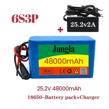 kokybės 6s3p 24 V 18650 ličio jonų baterija 25.2 V 48000 MAH elektrinis dviratis, mopedas elektrinis ličio jonų akumuliatorius pack+charger