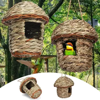 Kolibrių namas Kvėpuojantis paukščio lizdas Ne lengvai deformuojamas šalto oro prieglauda Patvarus lauke Papūgos paukščių kabantis namas