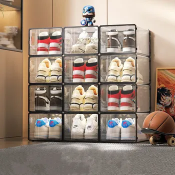 Korėjiečių skaidri batų dėžutė Buitiniai gyvenamojo kambario batai Aukštakulniai figūrinis modelis Saugojimo ekranas Batų spintelė Batų lentyna