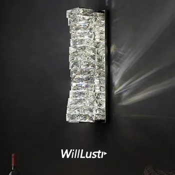 Krištolinė LED sieninė šviestuvas Prabangus nerūdijančio plieno šviestuvas Viešbučio vestibiulis Praėjimas Kavinė Baras Vila Kūrybinis chromuotas apšvietimas