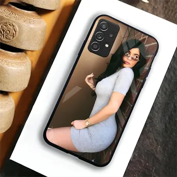 Kylie Jenner sekso dėvintis telefono dėklas, skirtas Samsung S22 Ultra S10 E S20 Fe S21 Plus Pro S30 S7 Edge S8 S9 5G stiklo dangtelis