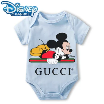 Kūdikių drabužiai Smėlinukas naujagimiui Kombinezonas Berniukai Mergaitės Disney Peliukas Mikis Trumpomis rankovėmis Romper Onesies Nuo 0 iki 12 mėnesių