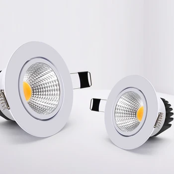 LED apšvietimas Pritemdomas COB LED įleidžiamas prožektorius lubų lempa 220V 110V Apvali LED taškinė lemputė namų miegamojo virtuvės vonios kambariui