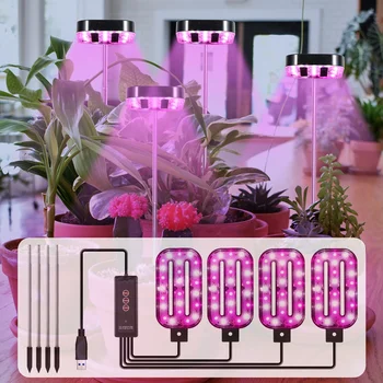LED augalų auginimo šviesa 4 in 1 USB auginimo žibintai patalpų augalams viso spektro 3 apšvietimo režimas Augimo šviesa patalpų sodinimui