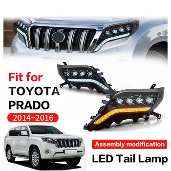 LED priekinis žibintas Toyota Prado 2014 2015 2016 2017 tolimųjų šviesų šviesos priekinio žibinto kokybės modifikavimas Assemby naktinis priedas